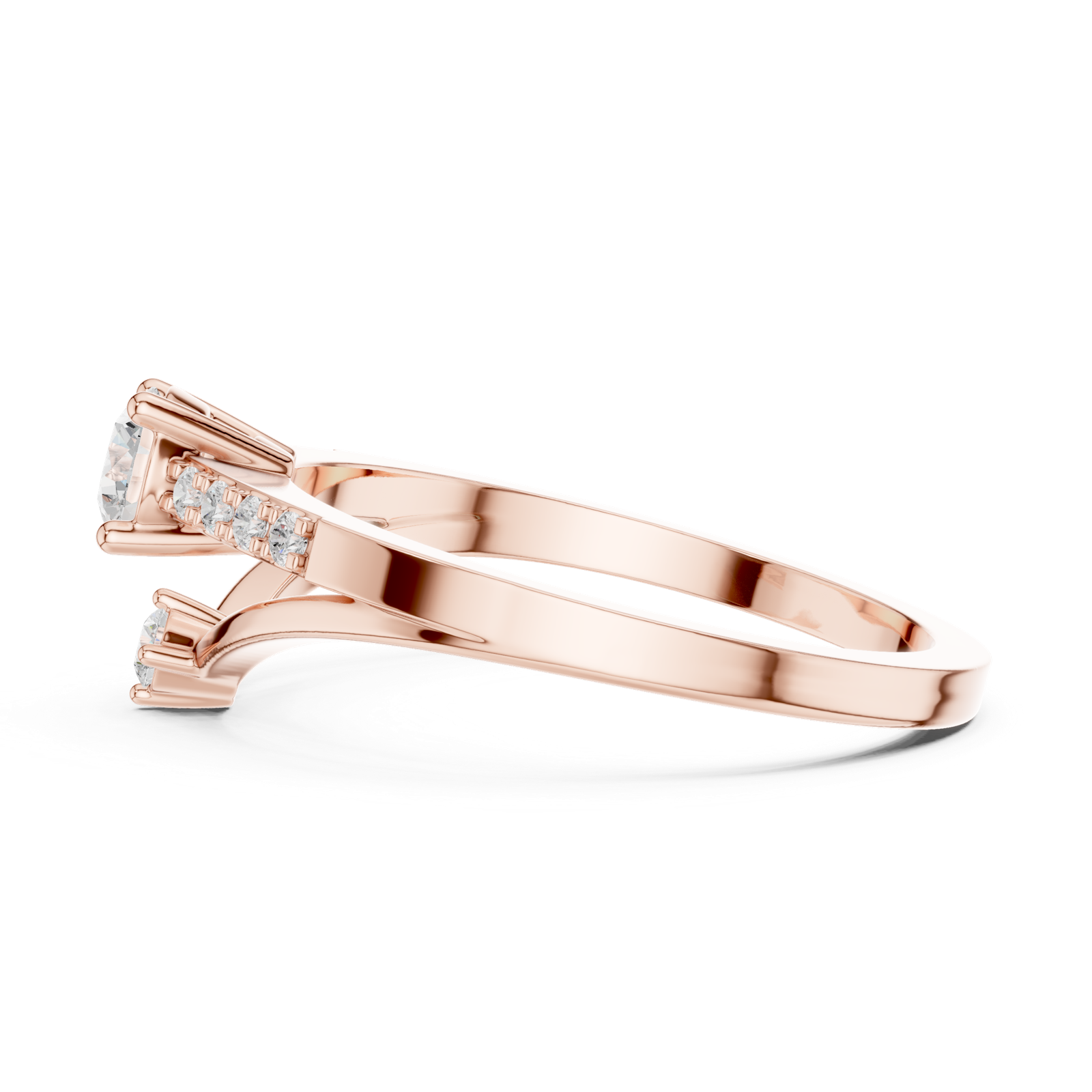 Gold Ring DDLR-835, Rose Gold, view 3