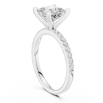 Gold Ring DDLR-040, Princess center stone, White Gold, view 1