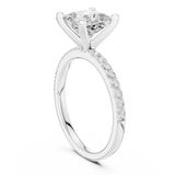 Gold Ring DDLR-040, Princess center stone, White Gold, view 1