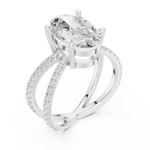 Gold Jewelry L36-25, Oval center stone, White Gold, view 2