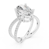 Gold Jewelry L36-25, Oval center stone, White Gold, view 2