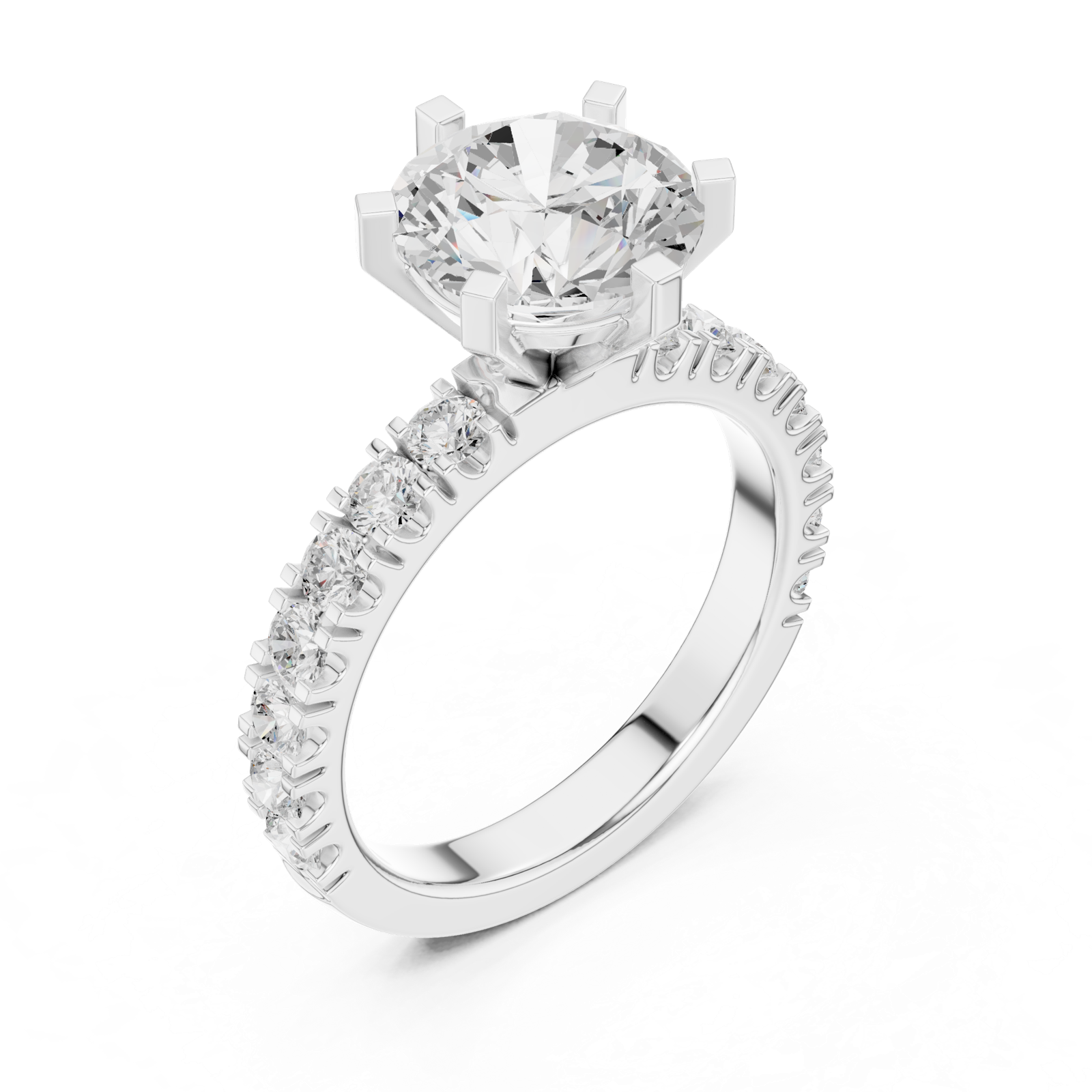 Gold Ring DDLR-722, White Gold, view 2
