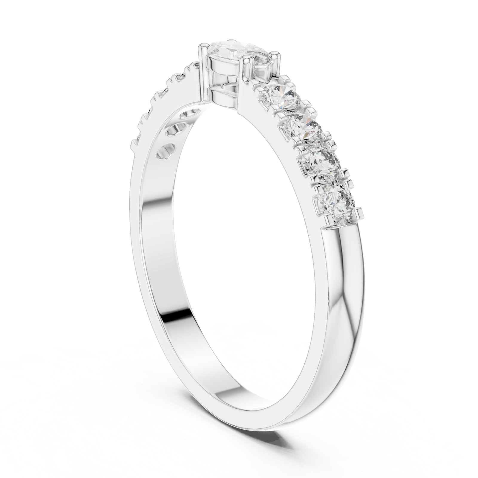 Gold Ring HLR-110, White Gold