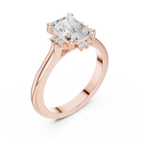 Gold Jewelry L35-123, Radiant center stone, Rose Gold, view 2