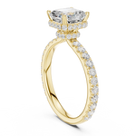 Gold Ring DDLR-165, Asscher center stone, Yellow Gold, view 1
