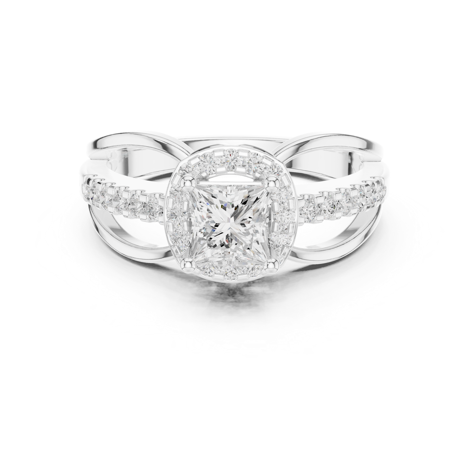 Gold Ring DDLR-486, White Gold, view 4