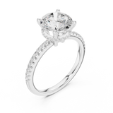Gold Ring DDLR-177, Round center stone, White Gold, view 2