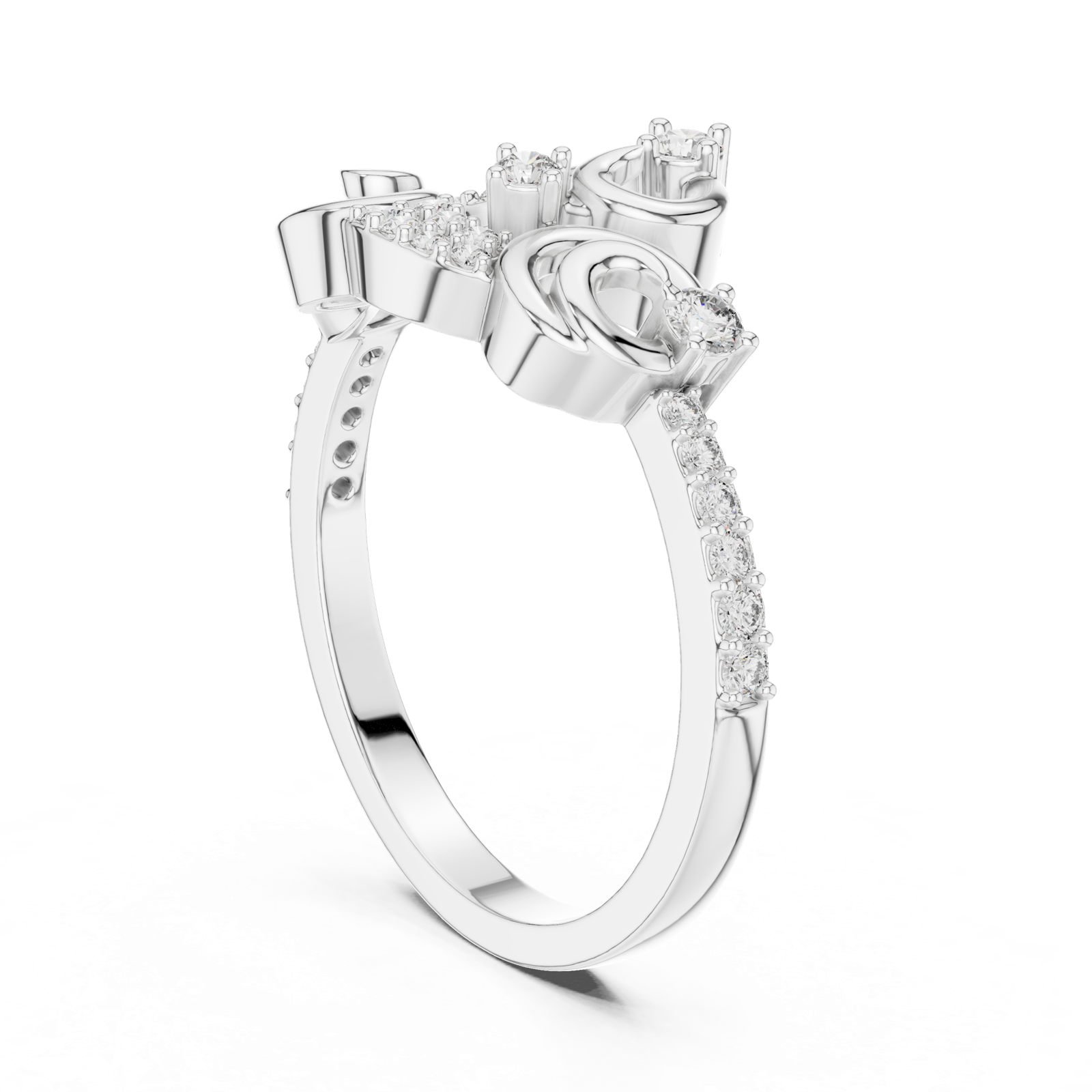 Gold Ring LR-01 (76), White Gold