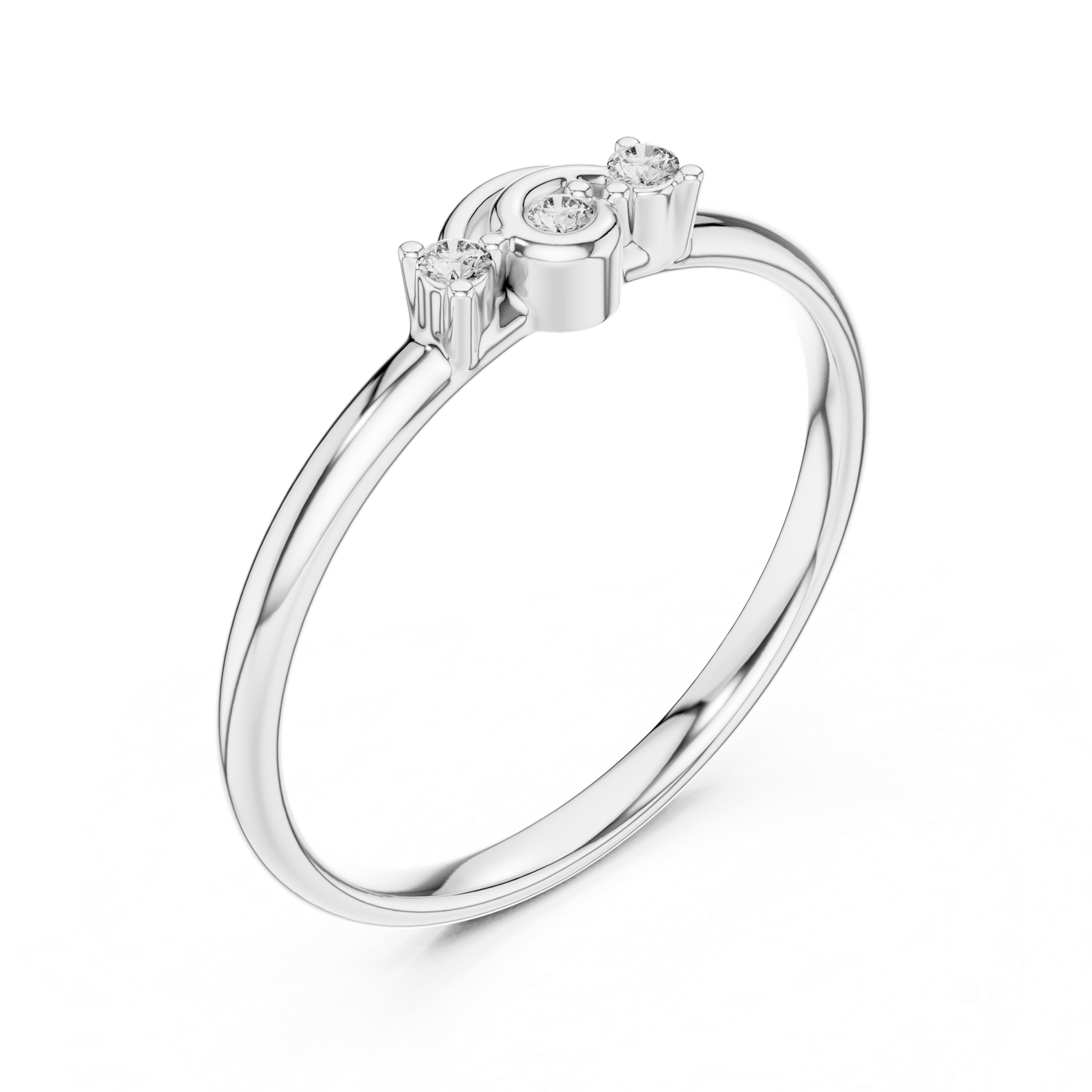 Gold Ring 1 (392), White Gold, view 2