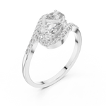 Gold Ring HLR-175, White Gold, view 2