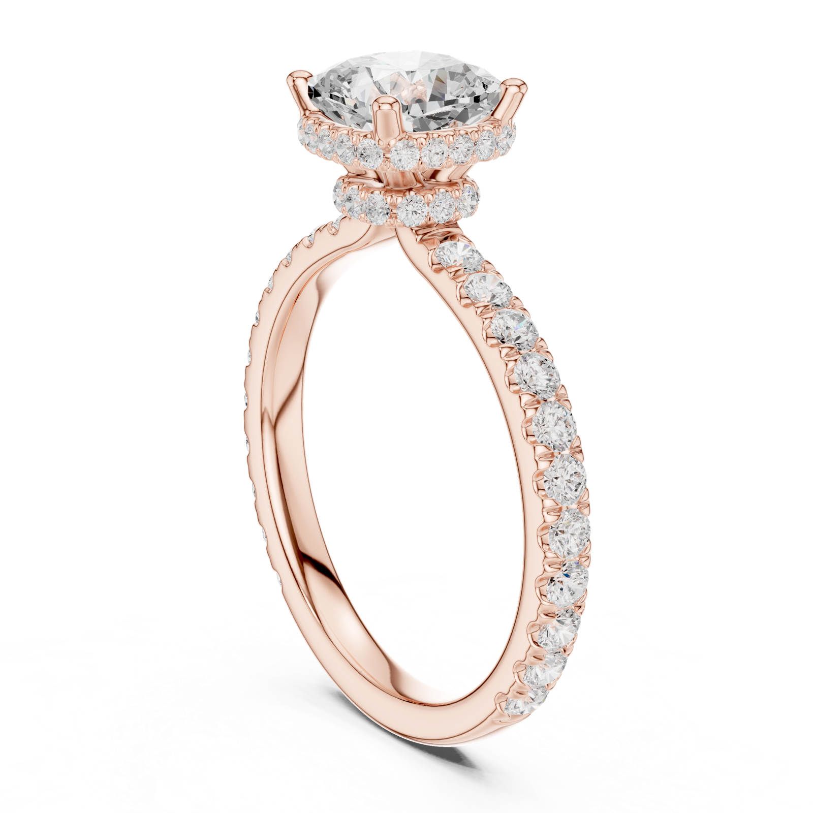 Gold Ring DDLR-873, Rose Gold, view 1