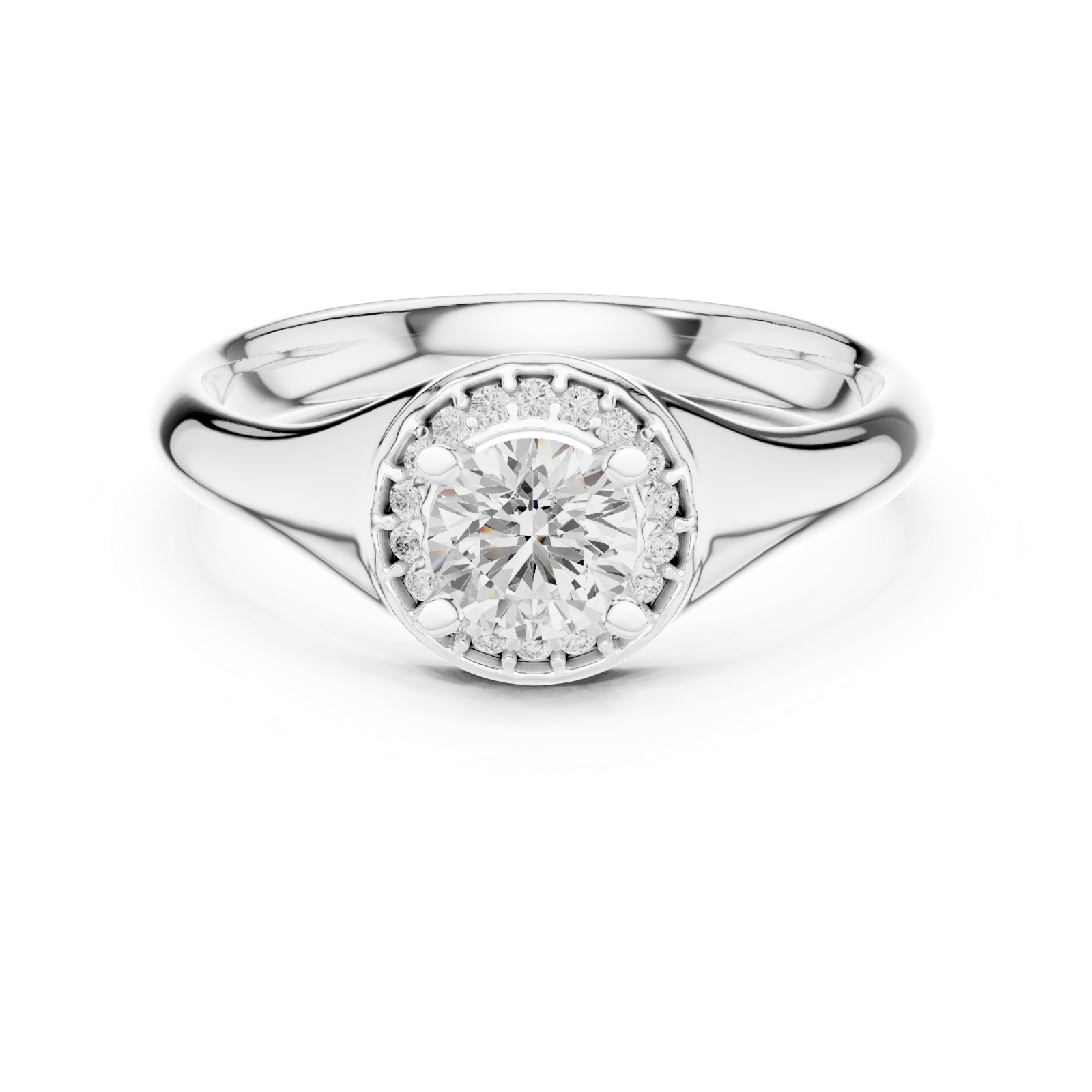 Gold Ring LR-0214, White Gold, view 4