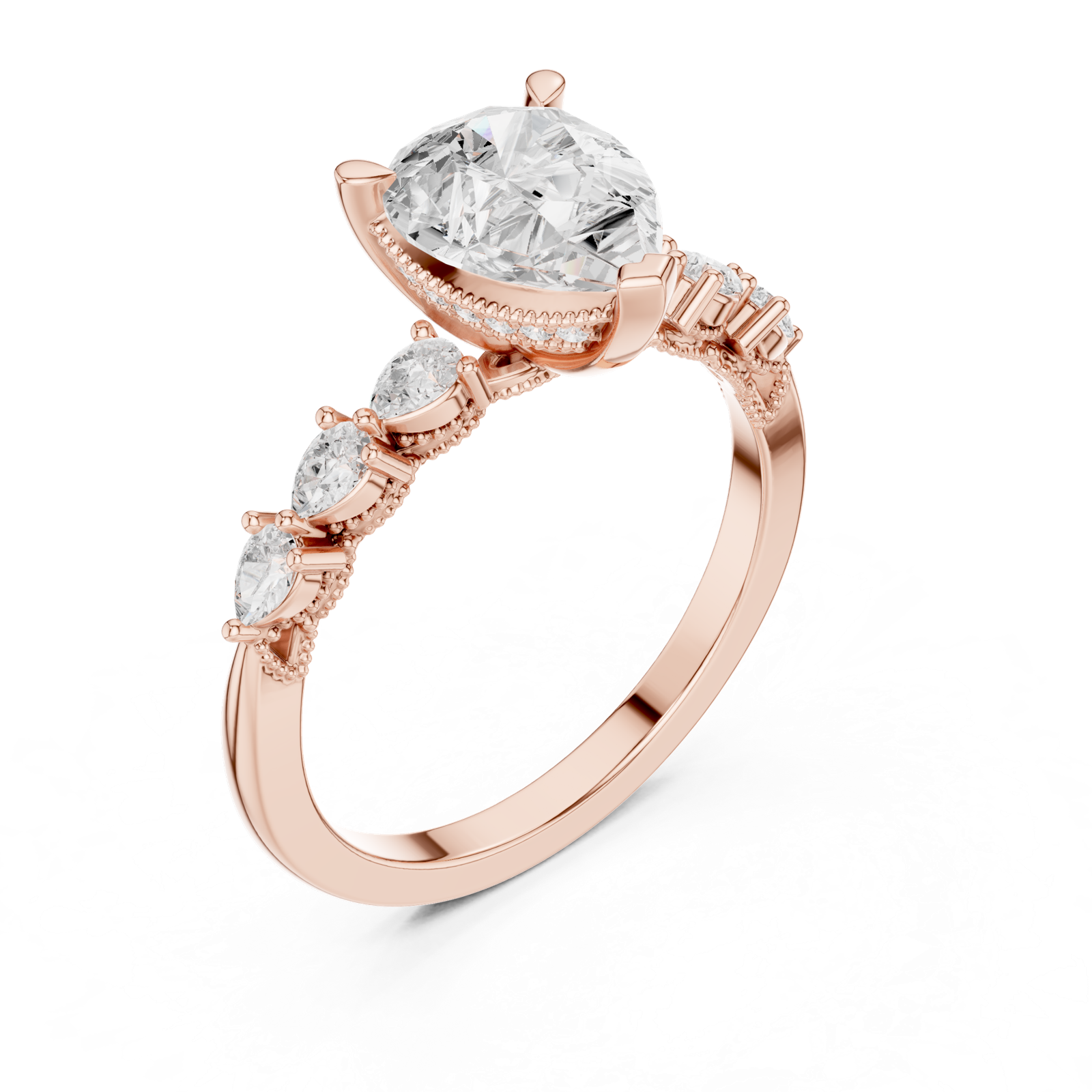 Gold Ring DDLR-1006, Rose Gold, view 2