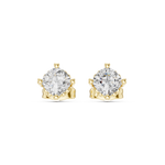 14K Solid Gold Lab Diamond Stud Earrings, Yellow Gold, view 4