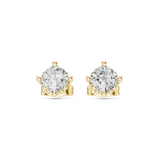 14K Solid Gold Lab Diamond Stud Earrings, Yellow Gold, view 4