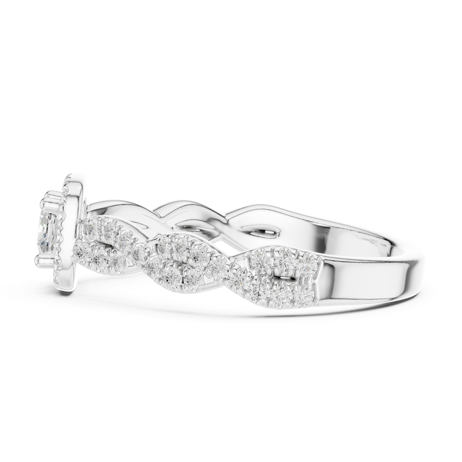 Gold Ring LR-0277, White Gold, view 3