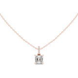 Gold Jewelry, Asscher center stone, Rose Gold, view 4