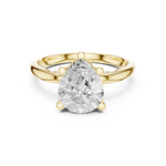 Gold Ring DDLR-175, Pear center stone, Yellow Gold, view 4