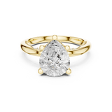 Gold Ring DDLR-175, Pear center stone, Yellow Gold, view 4