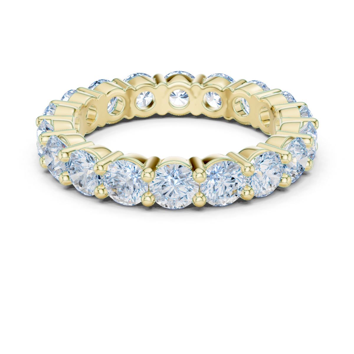 14K Solid Gold Lab Diamond Eternity Ring, Yellow Gold