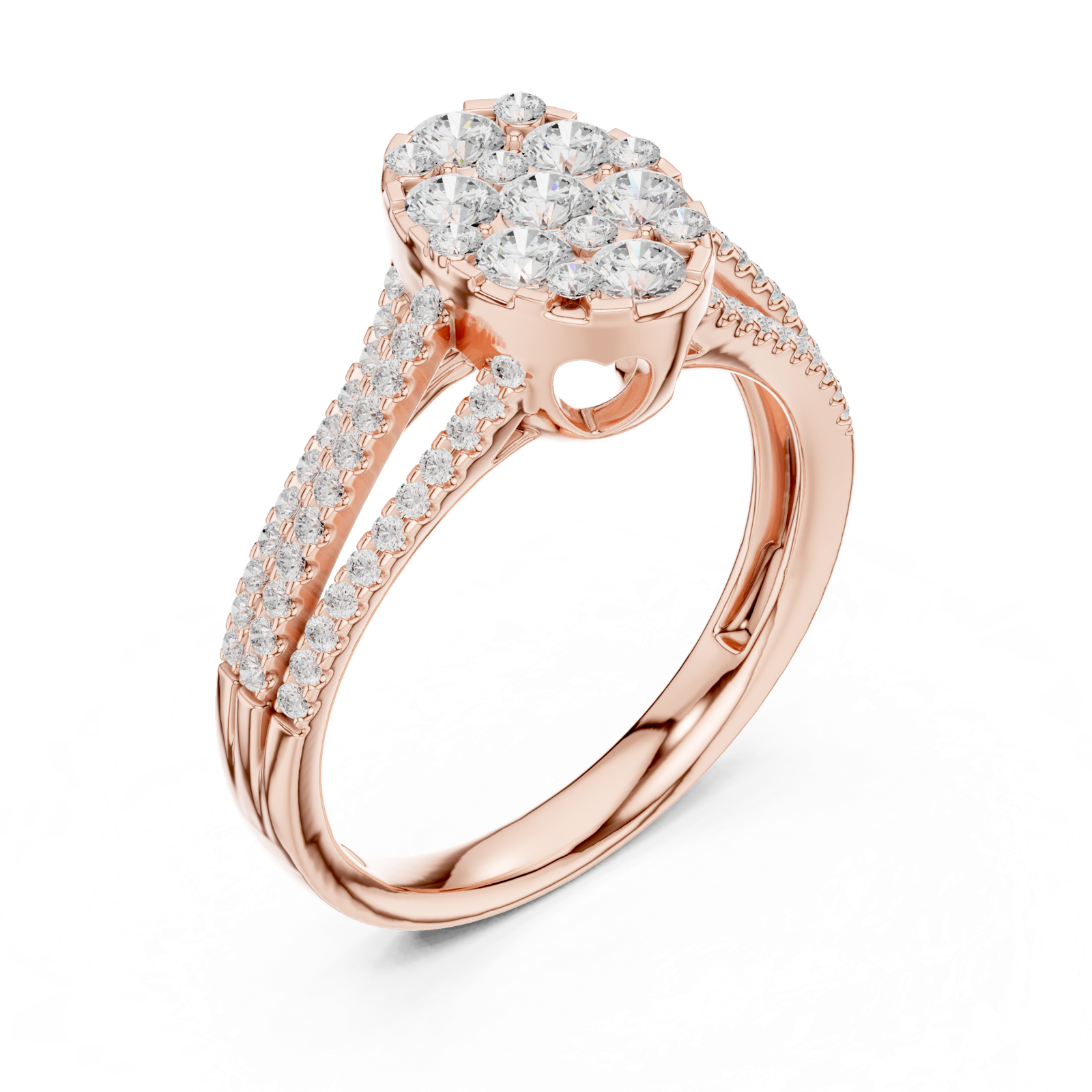 Gold Ring DDLR-756, Rose Gold, view 2