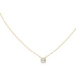 14K Solid Gold Lab Diamond Solitaire Pendant Necklace, Yellow Gold, view 1