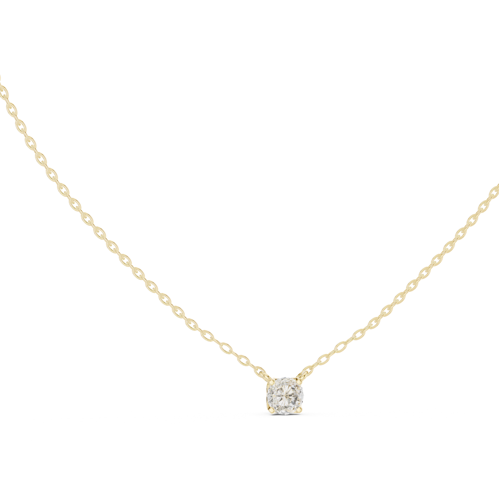 14K Solid Gold Lab Diamond Solitaire Pendant Necklace, Yellow Gold, view 1