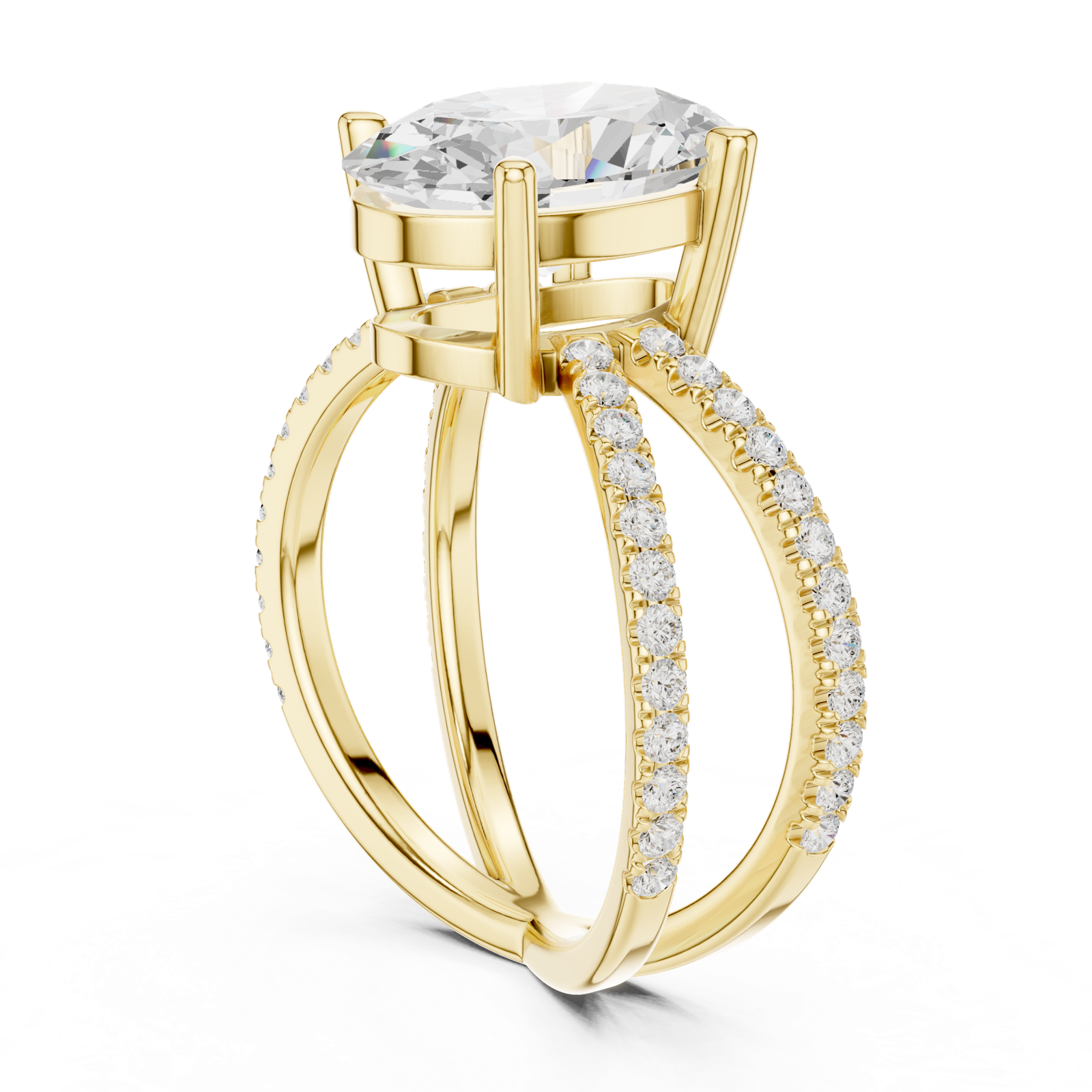Gold Jewelry L36-25, Oval center stone, Yellow Gold, view 1