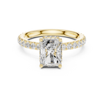 Gold Ring DDLR-165, Radiant center stone, Yellow Gold, view 4