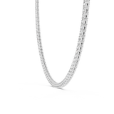 14K Solid Gold Lab Diamond Tennis Necklace, White Gold, view 3