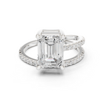Gold Jewelry L35-39, Emerald center stone, White Gold
