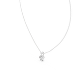 14K Solid Gold Lab Diamond Solitaire Pendant Necklace, White Gold, view 2