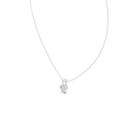 14K Solid Gold Lab Diamond Solitaire Pendant Necklace, White Gold, view 2