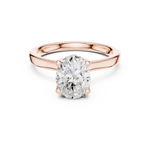 Gold Ring DDLR-176, Oval center stone, Rose Gold, view 4