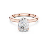 Gold Ring DDLR-176, Oval center stone, Rose Gold, view 4