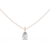 14K Solid Gold Lab Diamond Solitaire Pendant Necklace, Rose Gold