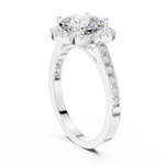 Gold Ring, Cushion center stone, White Gold, view 1