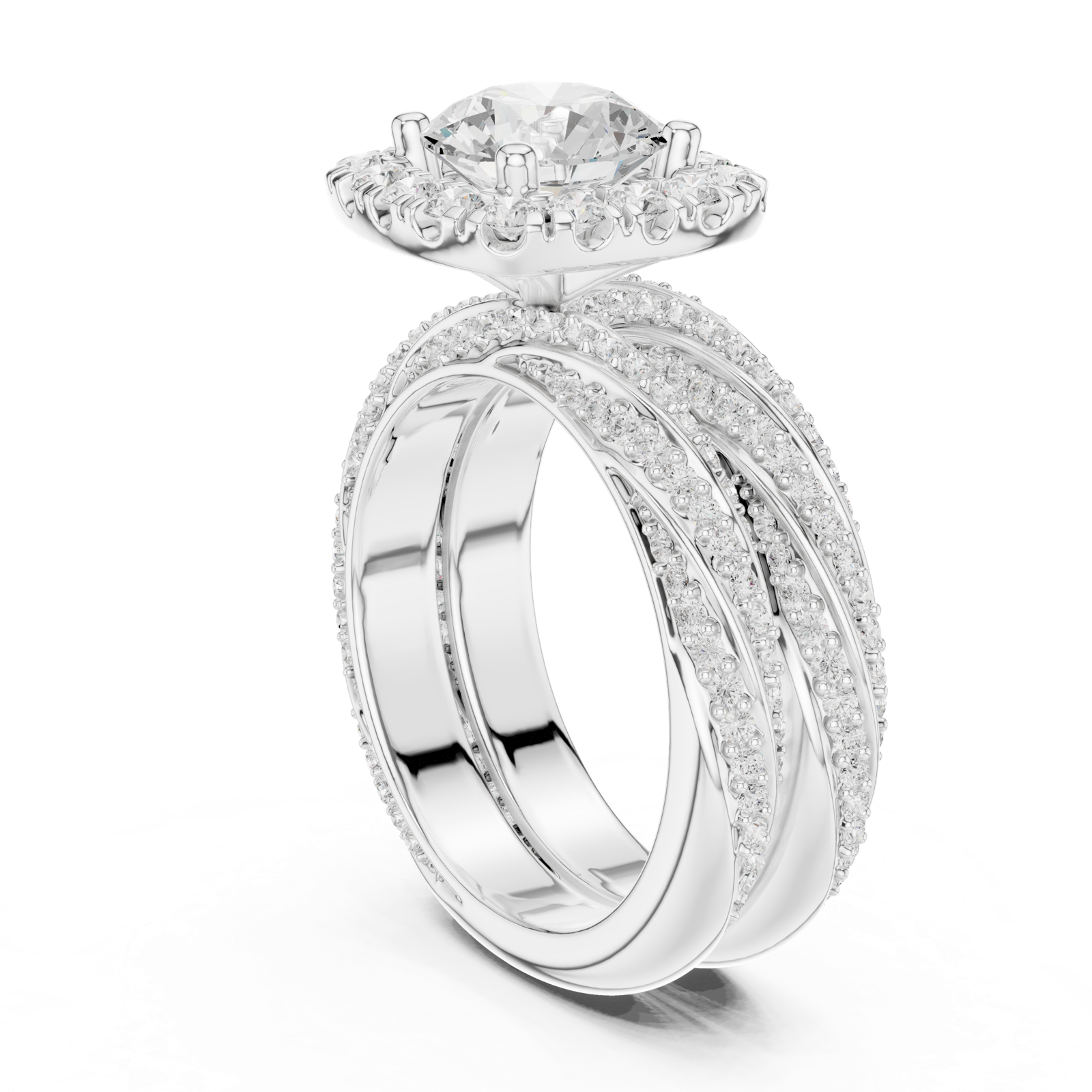 Gold Ring DDLR-293, White Gold, view 1