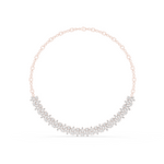 14K Solid Gold Lab Diamond Station Necklace, Rose Gold