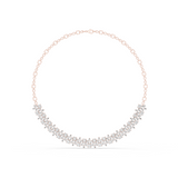 14K Solid Gold Lab Diamond Station Necklace, Rose Gold