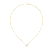 14K Solid Gold Lab Diamond Star Pendant Necklace, Yellow Gold, view 1