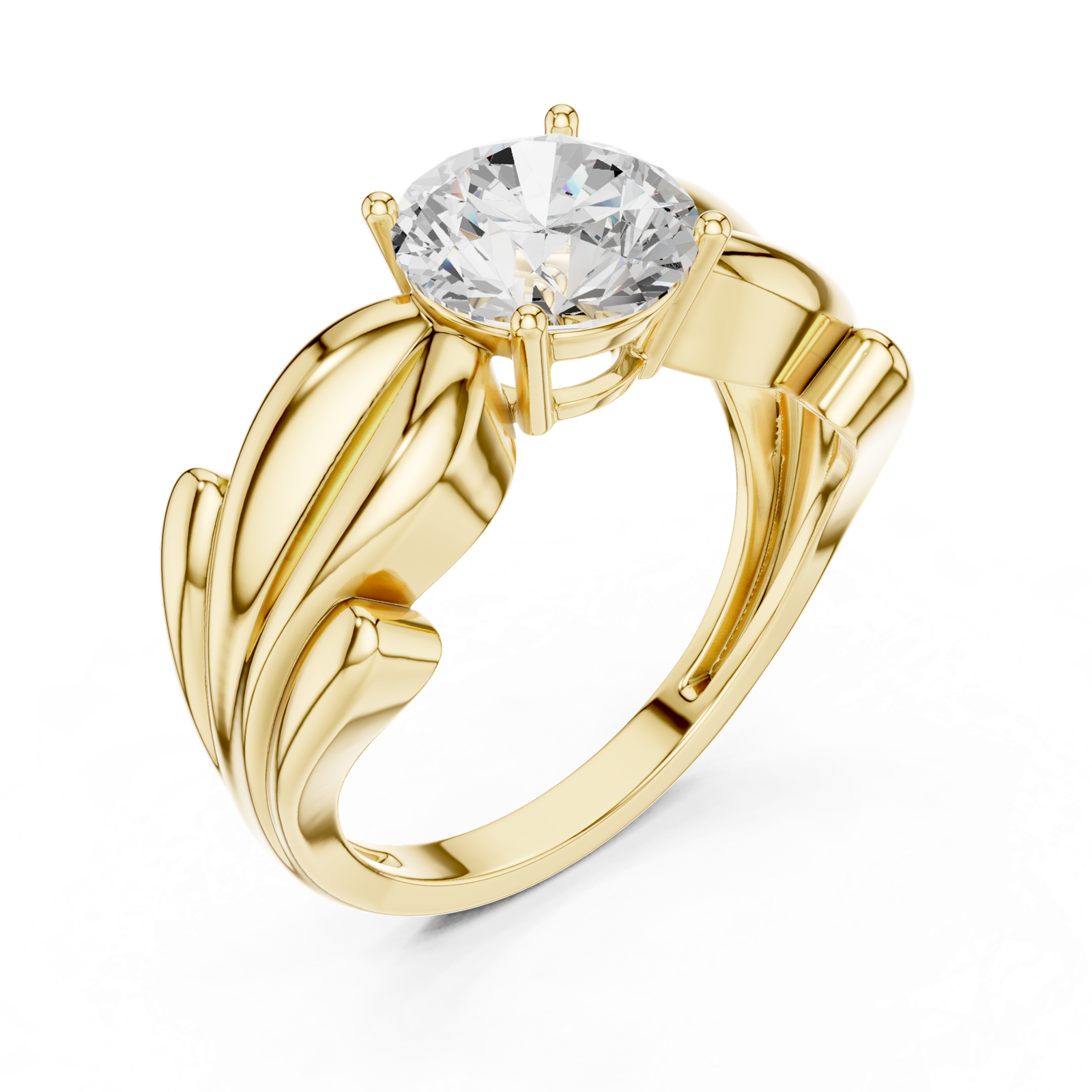 Gold Ring DDLR-828, Yellow Gold, view 2