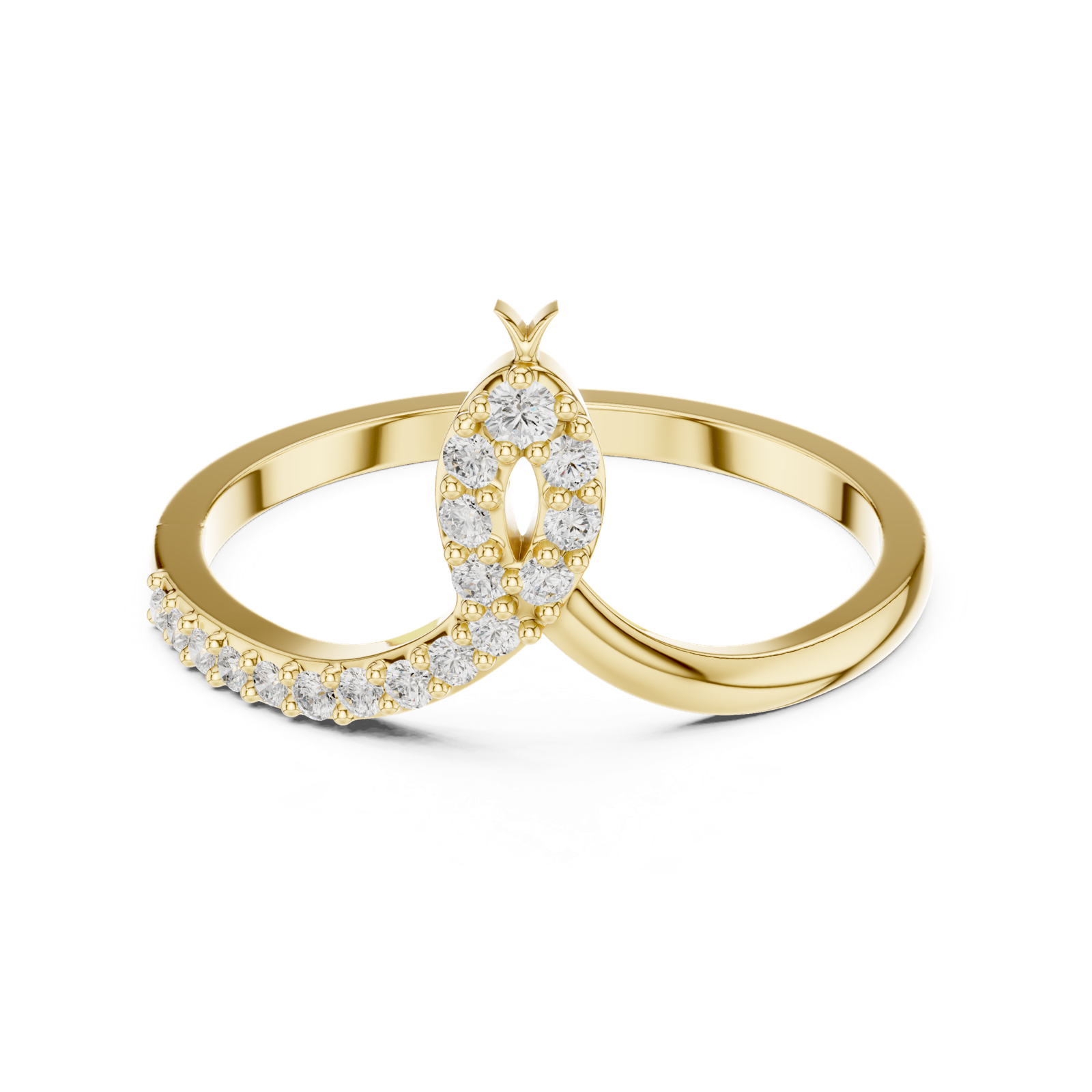 Gold Ring DDLR-741, Yellow Gold, view 4
