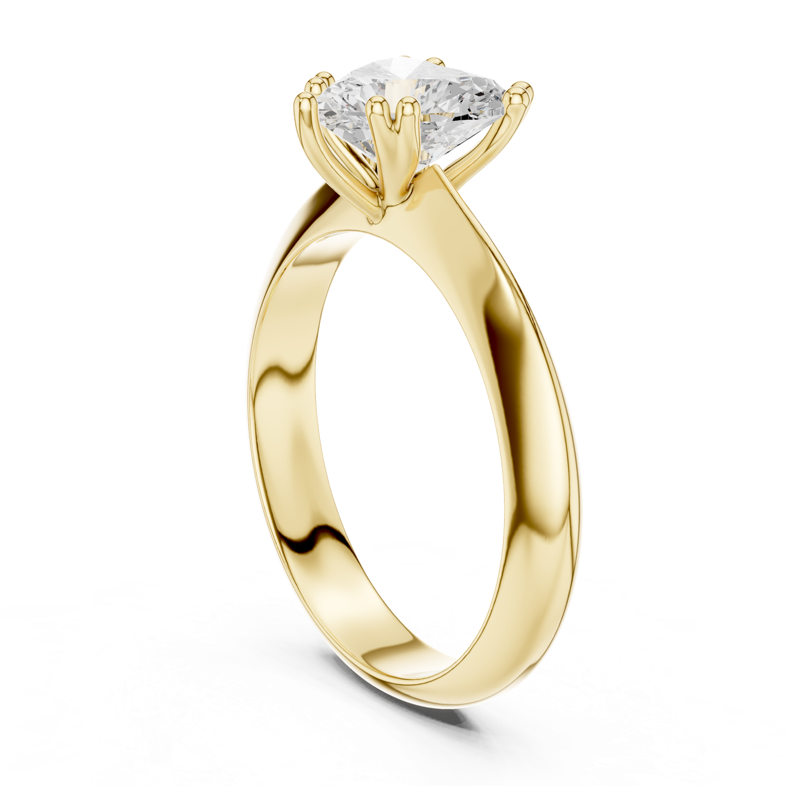 Gold Jewelry L36-8, Heart center stone, Yellow Gold, view 1