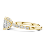 Gold Ring DDLR-161, Princess center stone, Yellow Gold, view 3