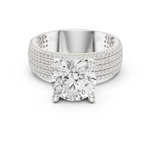 Gold Ring, Round center stone, White Gold