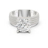 Gold Ring, Round center stone, White Gold
