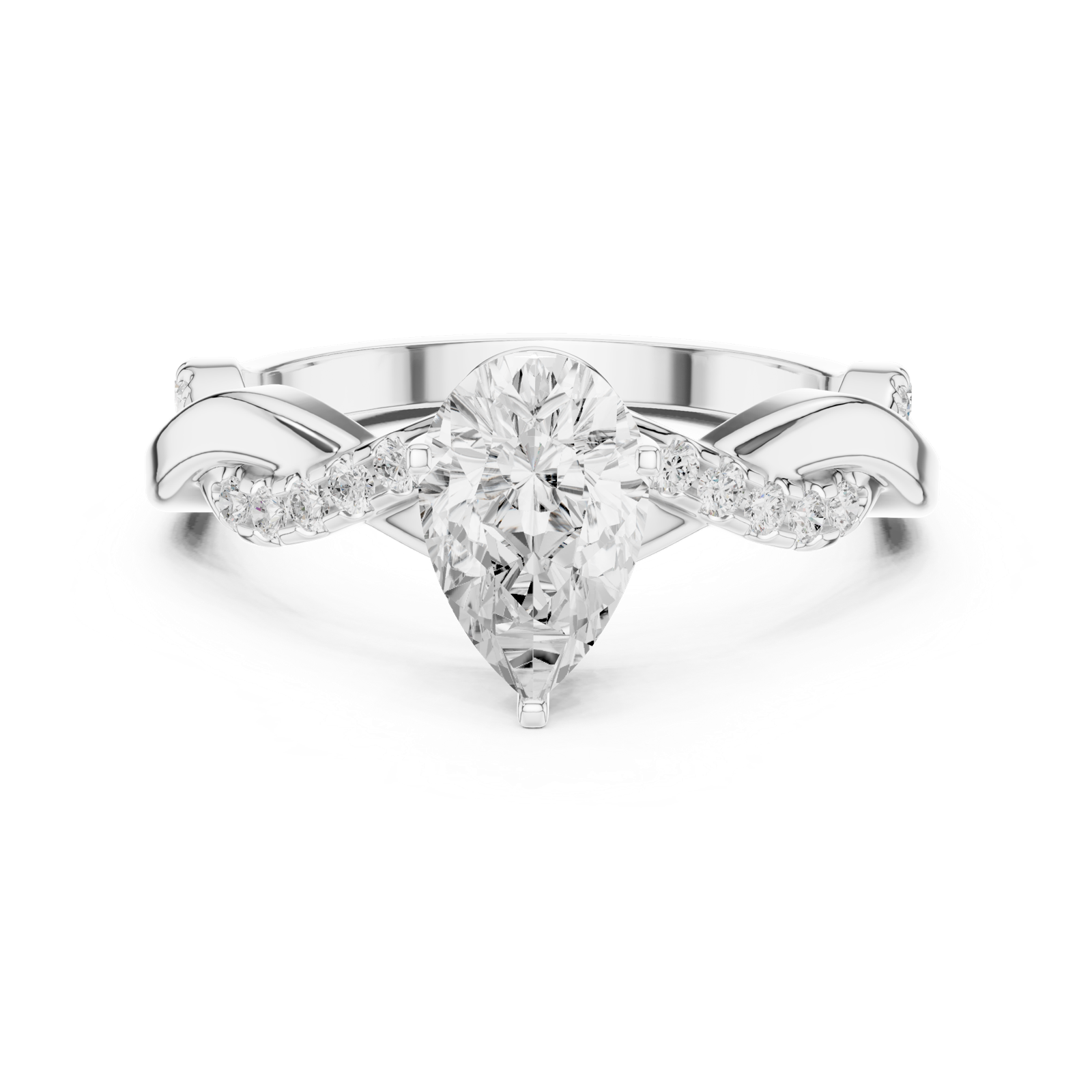 Gold Ring DDLR-1084, White Gold, view 4