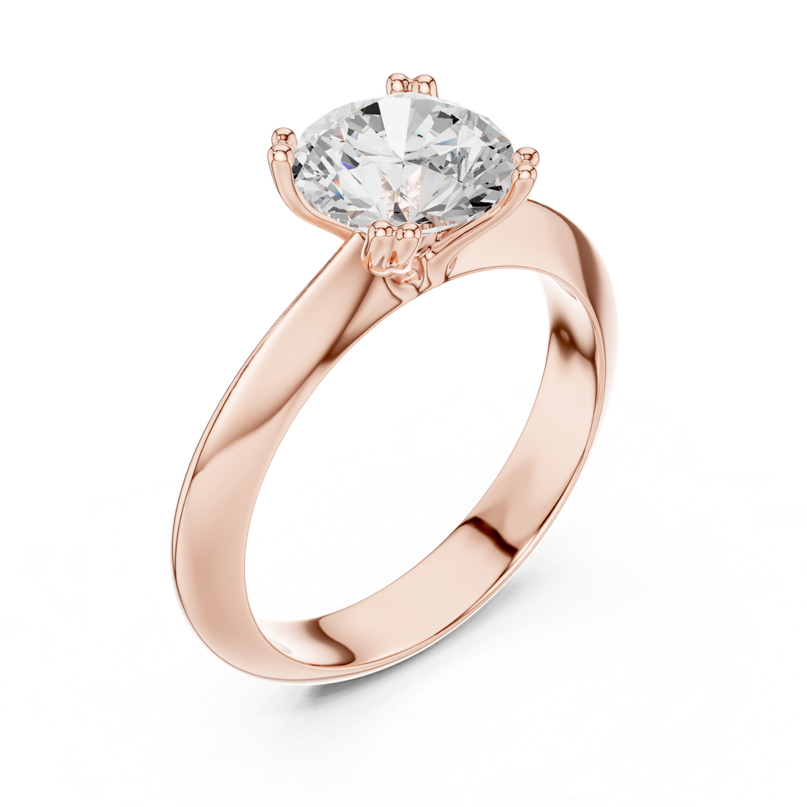 Gold Jewelry L36-8, Round center stone, Rose Gold, view 2
