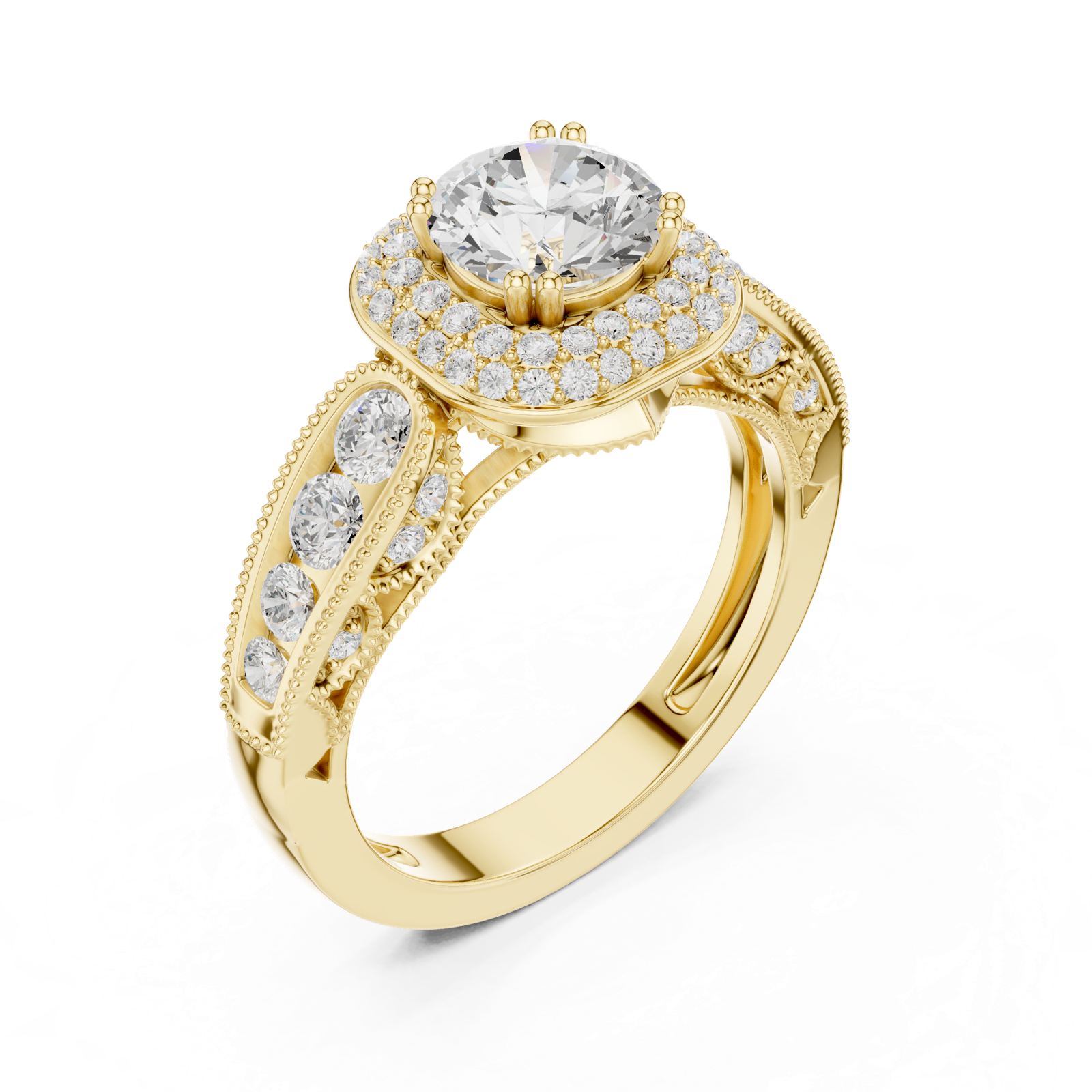 Gold Ring DDLR-776, Yellow Gold, view 2